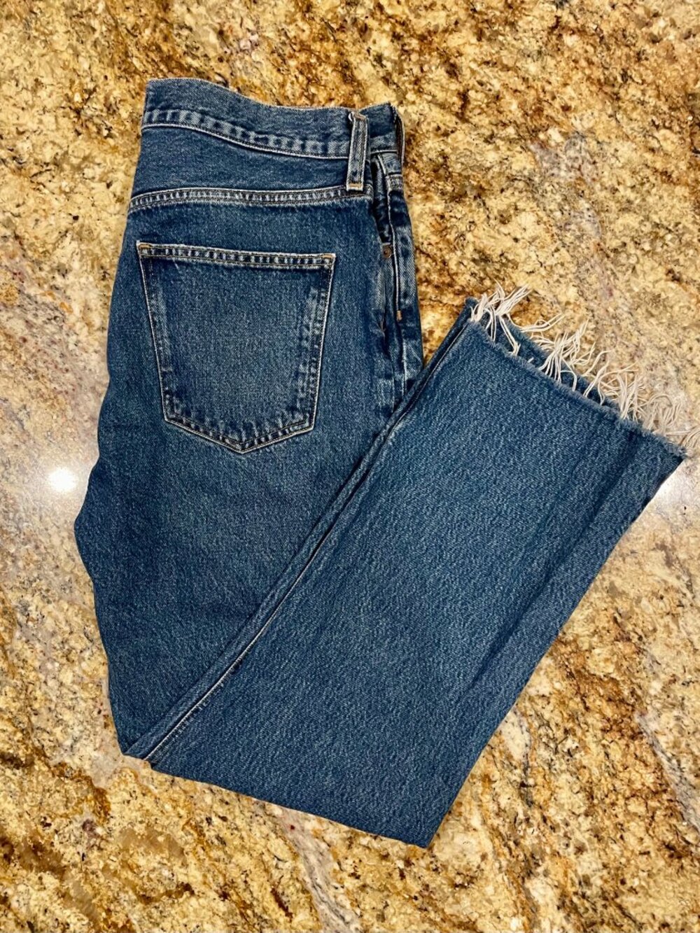 AGOLDE Relaxed Boot Cut Jeans With Fray Hem Button Fly Casual Party Work Sz. 29 - Picture 3 of 9